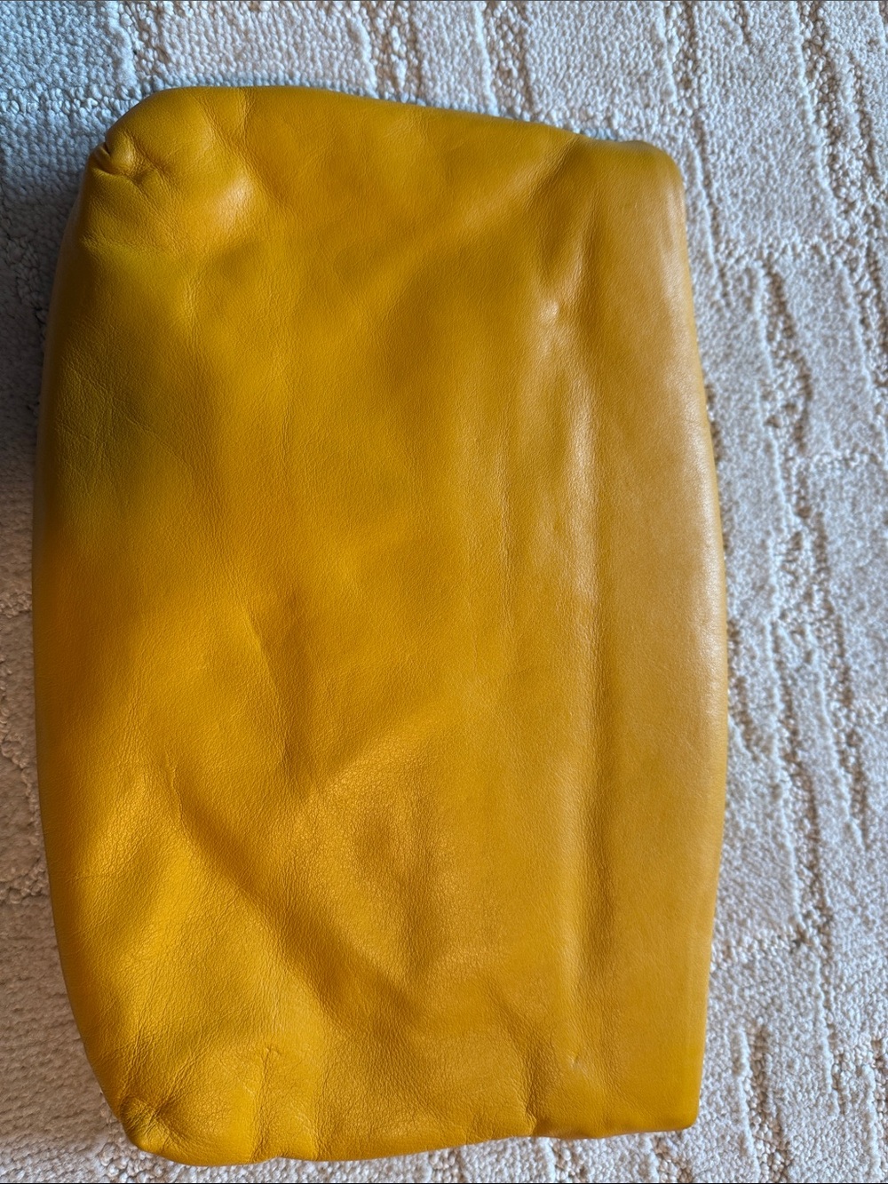 Yellow Pleated Leather purse - Picture 2 of 7